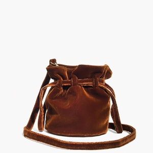 Florence Drawstring Crossbody Bag in Velvet
